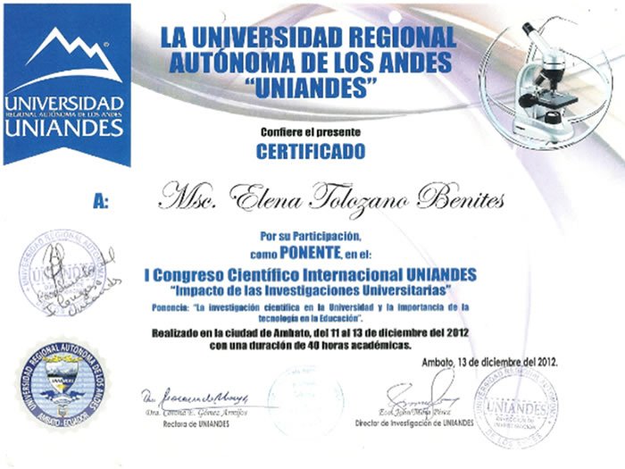 El ITB Presente en el I Congreso Científico Internacional Impacto de las Investigaciones Universitarias realizado por la Universidad Regional Autóno