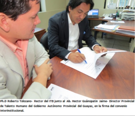 El ITB firma convenio con la prefectura del Guayas