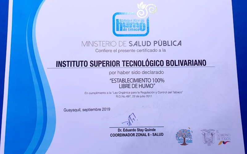 ITB recibe un reconocimiento por parte del Ministerio de Salud Pública