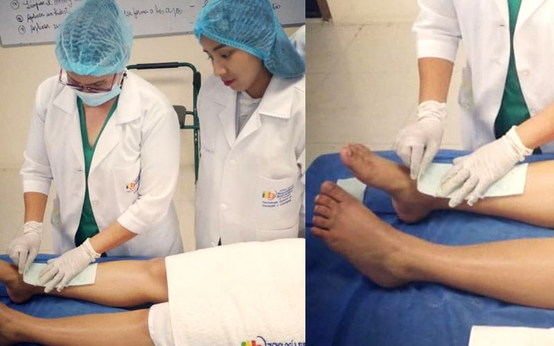 Estudiantes del grupo TPE01 de la carrera Tecnología Superior en Tricología y Cosmiatría