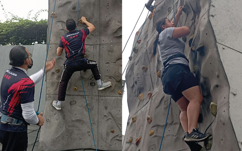 Estudiantes de la carrera Guía Nacional de Turismo realizaron simulación de escalada