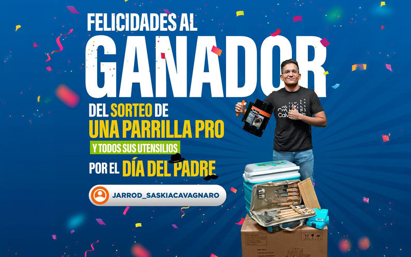 ¡Felicitamos a Jarrod Cavagnaro! ganador del sorteo por el día del padre.