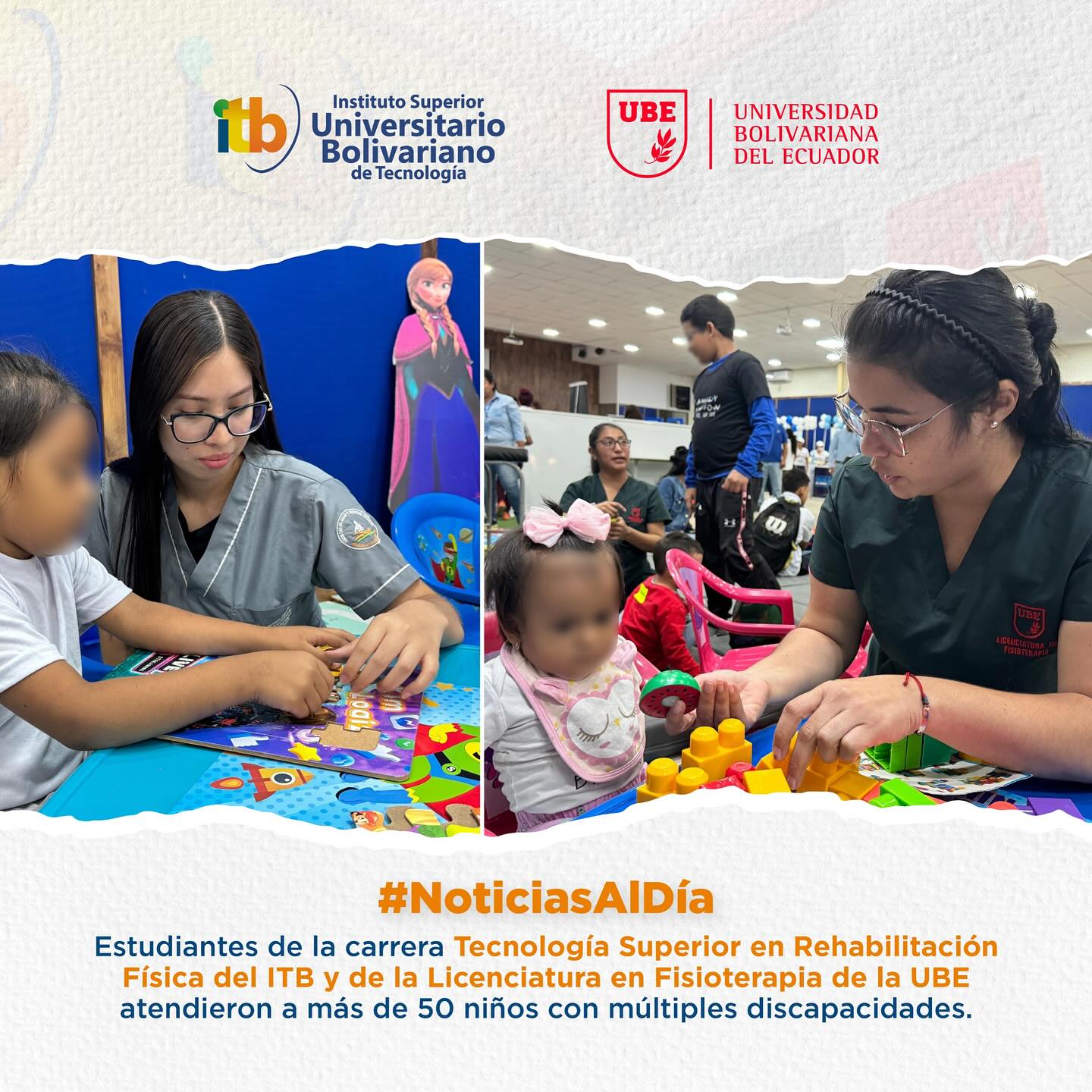 Nuestros estudiantes atienden a niños con discapacidad!