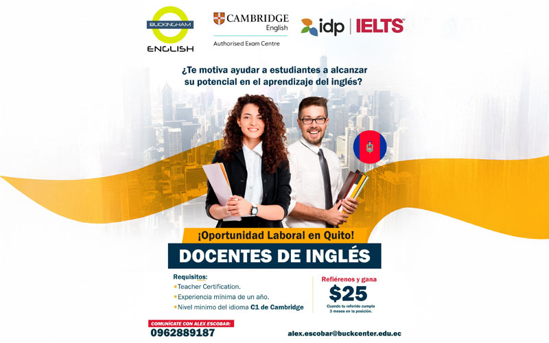 ¿Eres Docente Certificado en Inglés y tu vocación es la enseñanza del idioma extranjero?
