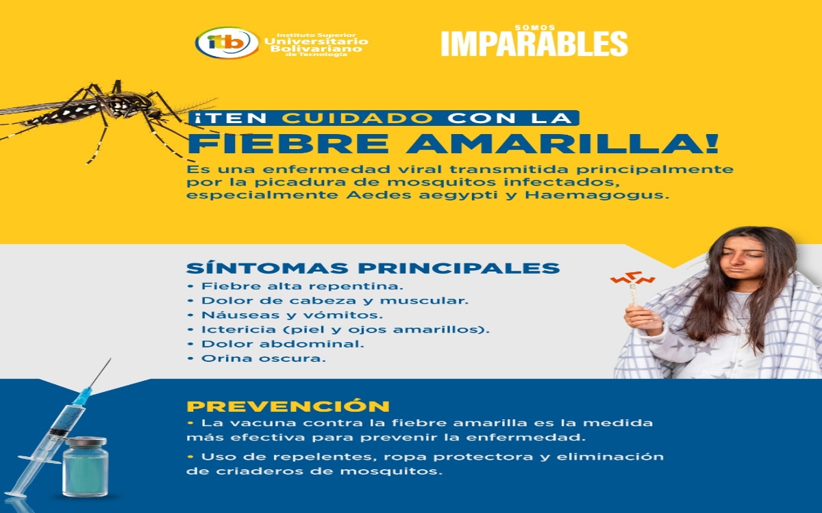 ¡ATENCIÓN! La fiebre amarilla es una amenaza real.