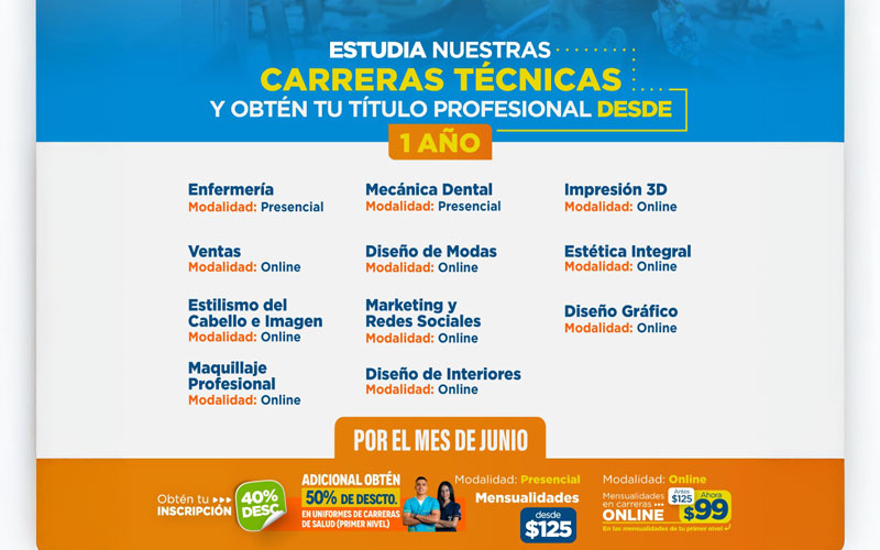 Estudia una carrera técnica presencial u online  desde un año y conviértete en el profesional que todos buscan