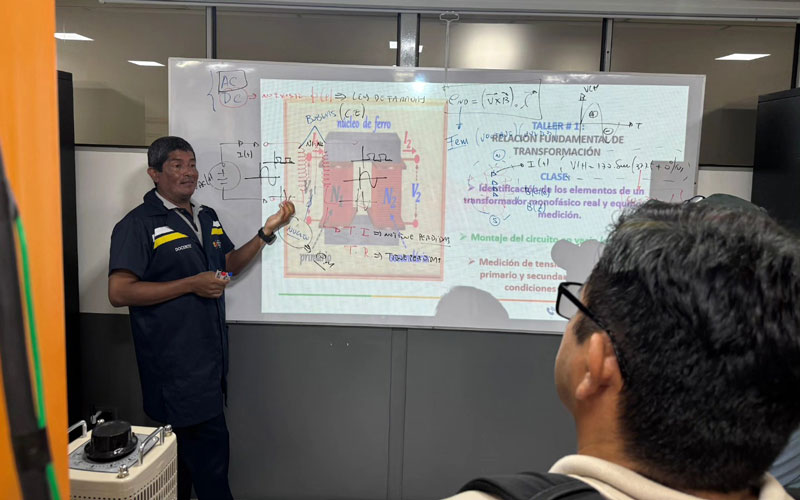 Estudiantes de Electricidad del ITB fortalecen su formación práctica a través de taller sobre la Relación Fundamental de Transformación