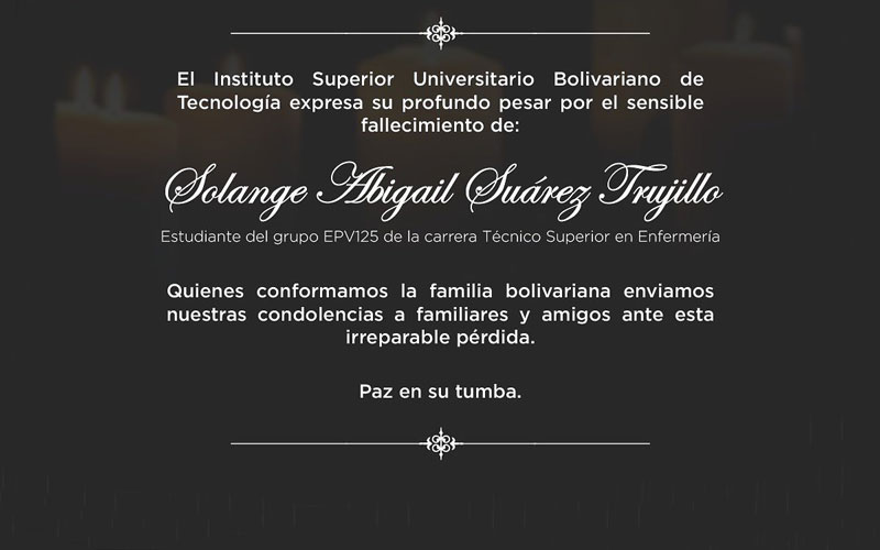 Quienes conformamos la familia bolivariana nos solidarizamos ante su lamentable pérdida