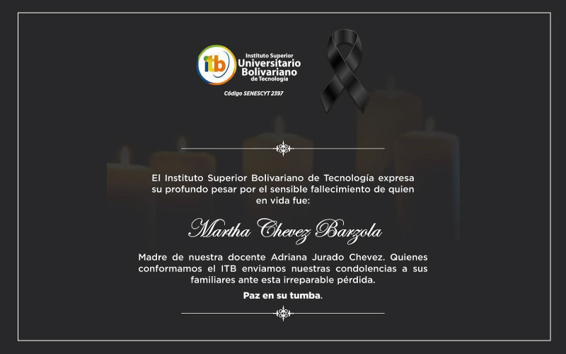 La Familia Bolivariana expresa sus condolencias ante la irreparable pérdida de quien en vida fue Martha Chevez Barzola. Que en paz descanse