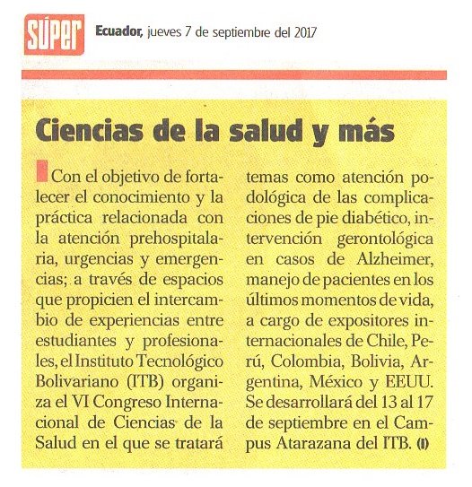 VI Congreso Internacional de Ciencias de la Salud
