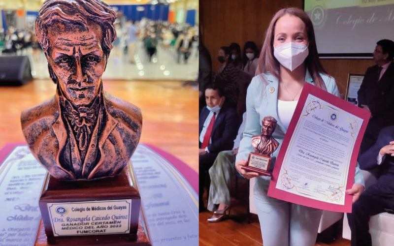Reconocimiento a Médico del Año 2022-Fundación Médica FUMCORAT a la Dra. Rosangela Caicedo