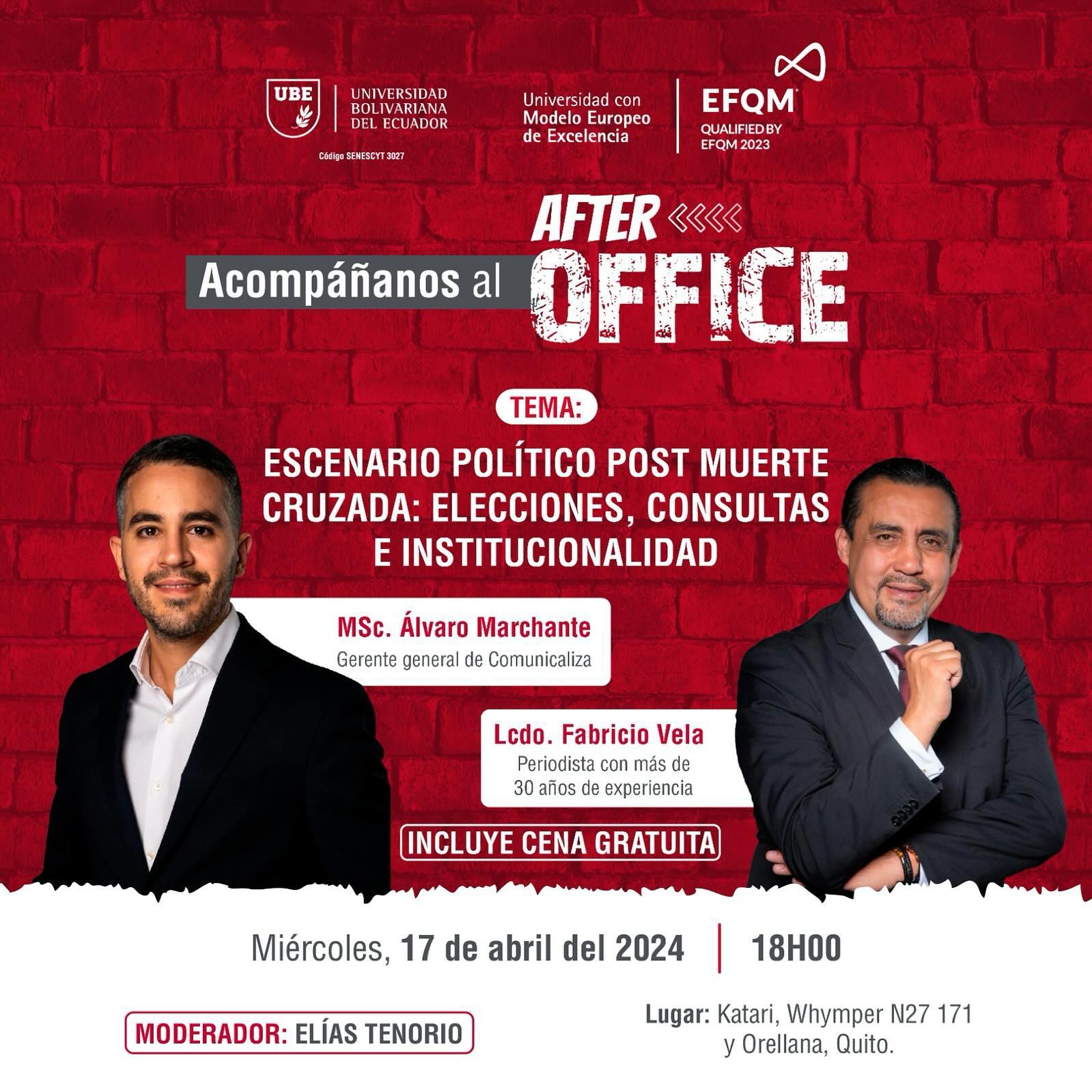  ¡No te pierdas nuestro próximo After Office presencial en la ciudad de Quito!