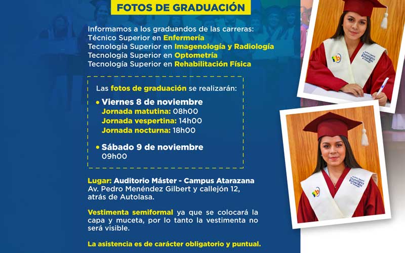 Informamos a los graduandos de las carreras