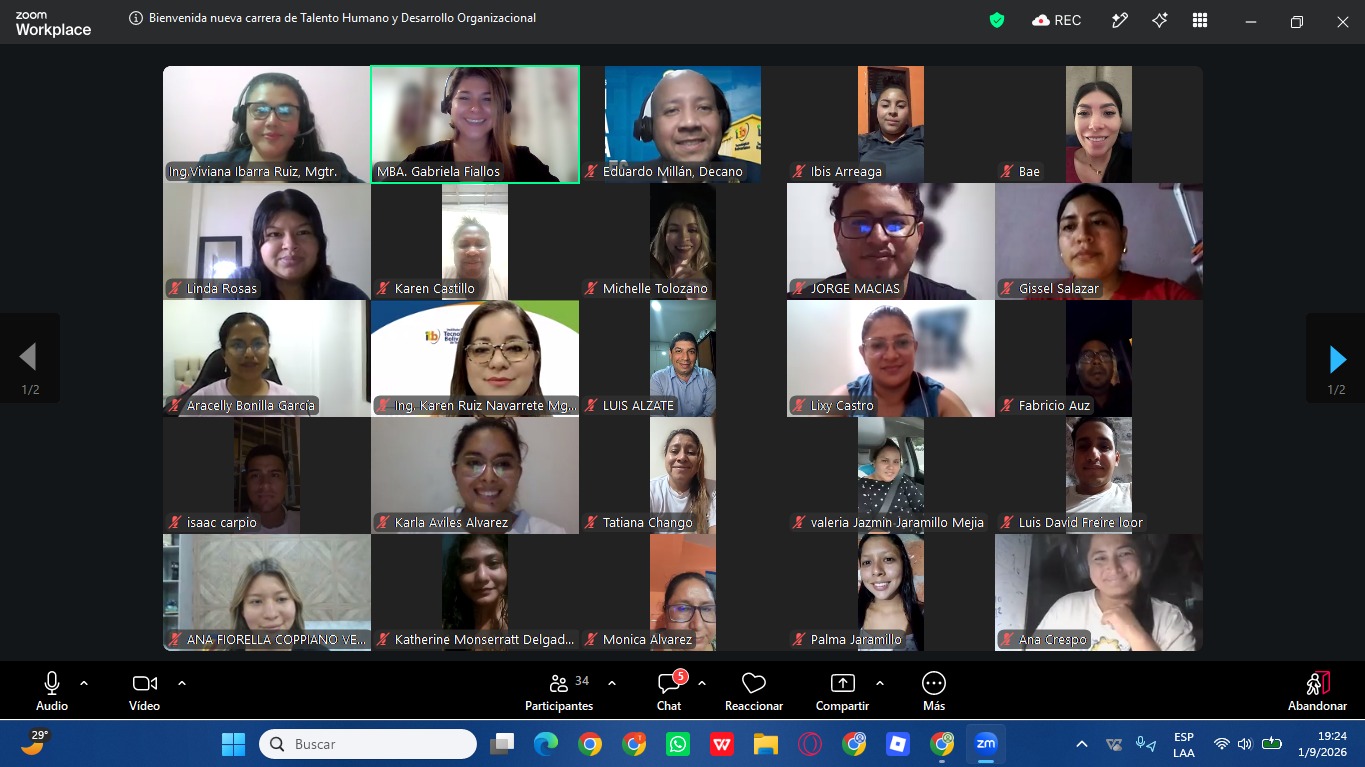 ITB da la bienvenida al primer grupo de estudiantes de la carrera de Tecnología Superior en Talento Humano y Desarrollo Organizacional